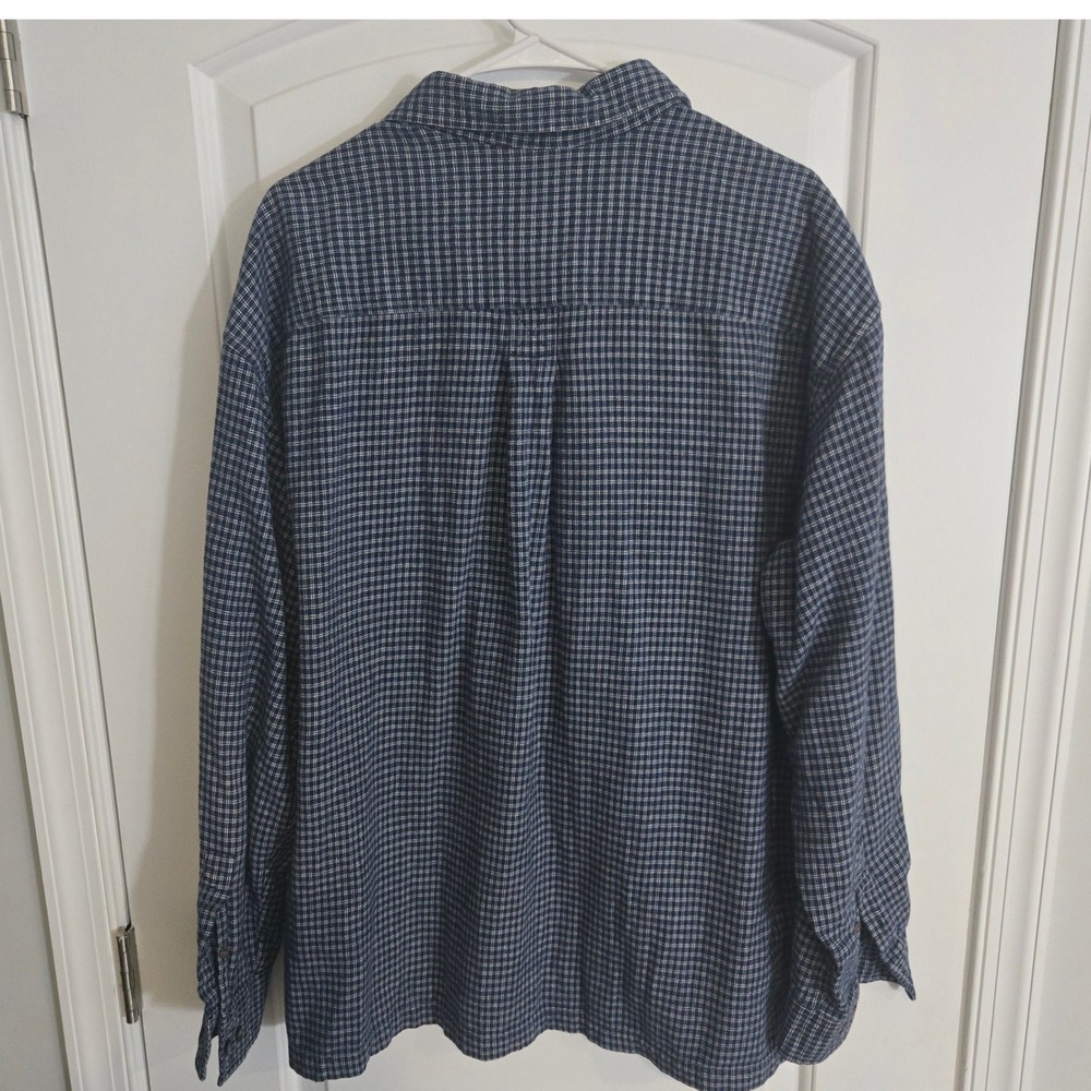 Timberland Mens XL Blue White Check Button Front Shirt 100% Cotton Outdoor - Picture 2 of 11